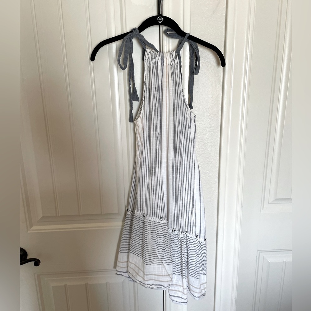 Maeve Asymmetrical Dress in White and Gray